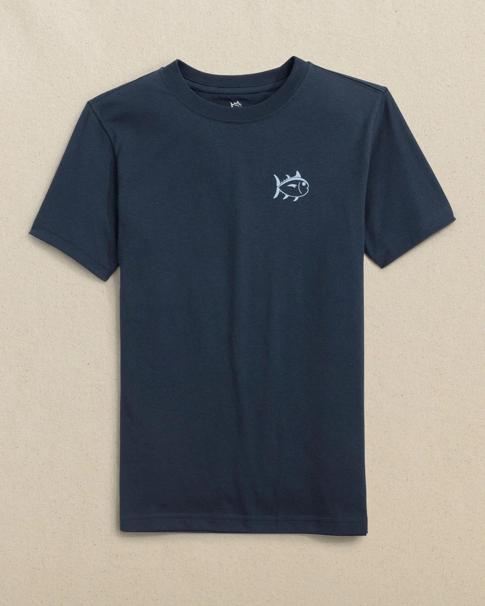 Y SS Fish Stamp Tee Dress Blue