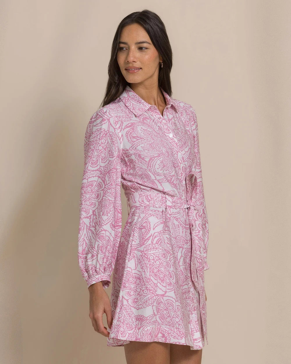 W Leanna Printed Mini Dress Riveria Rose
