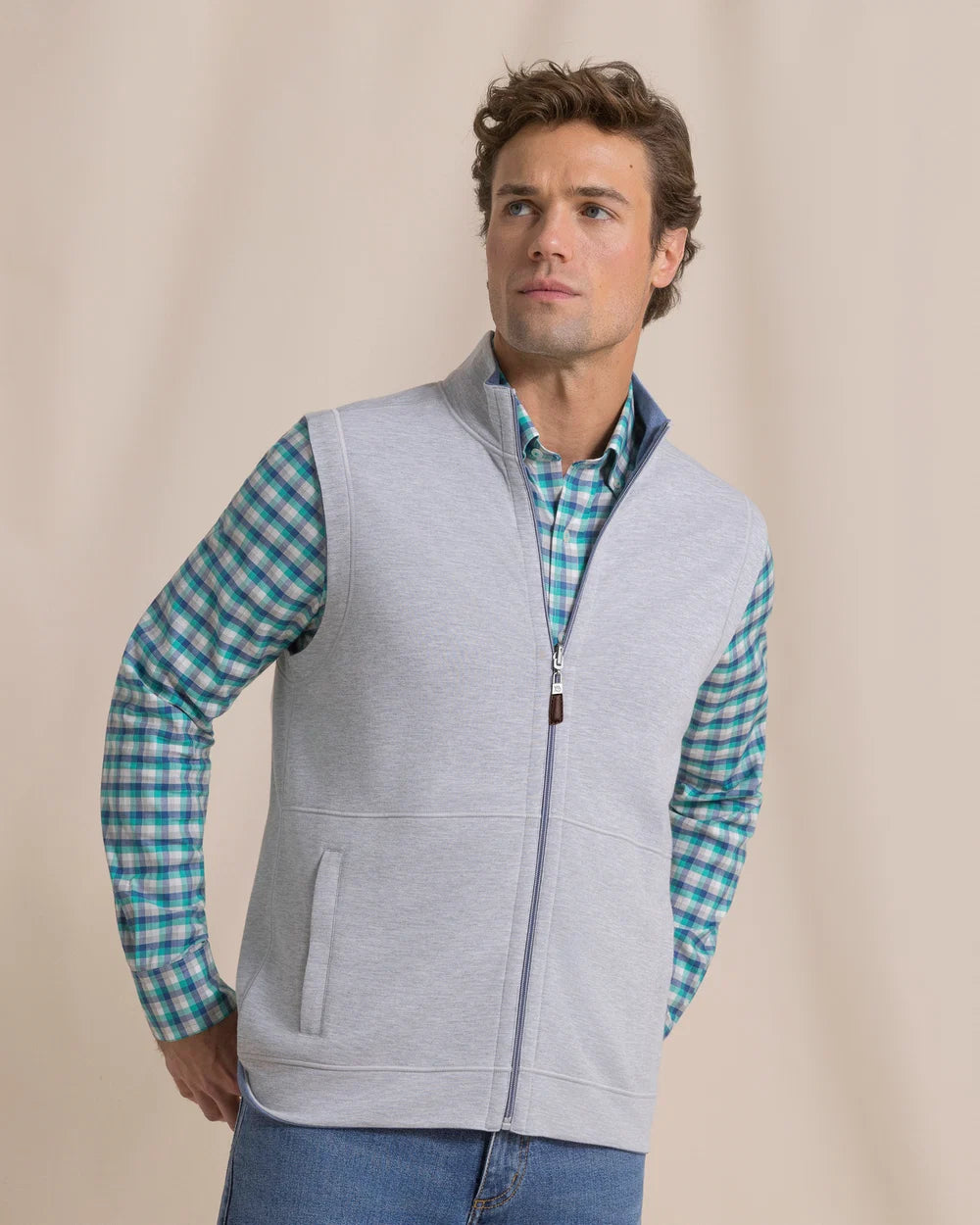 Lightweight Knit Heather Reversible Vest - Heather Anchor Grey