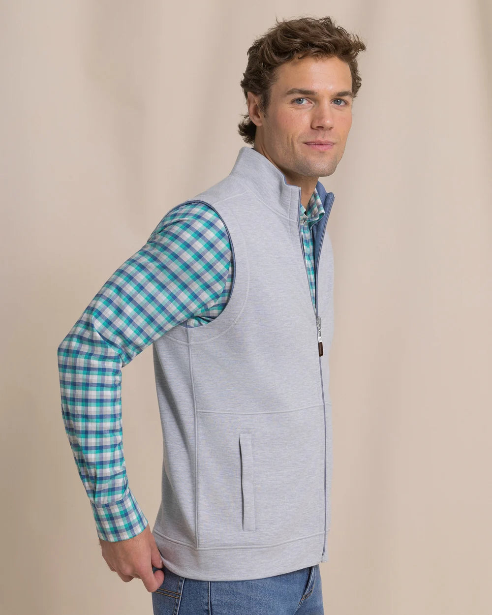 Lightweight Knit Heather Reversible Vest - Heather Anchor Grey
