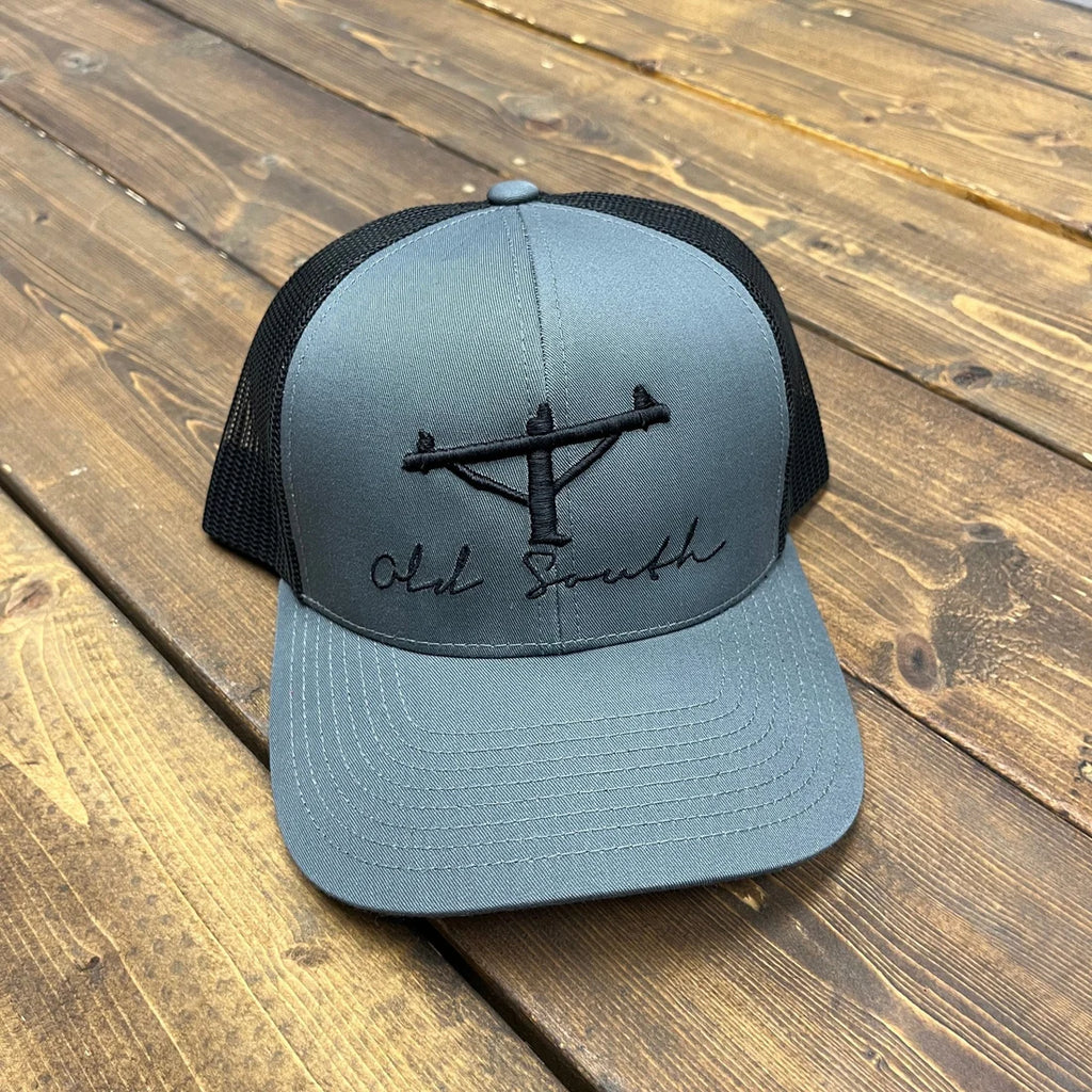 Lineman Pole Trucker Hat Graphite & Black