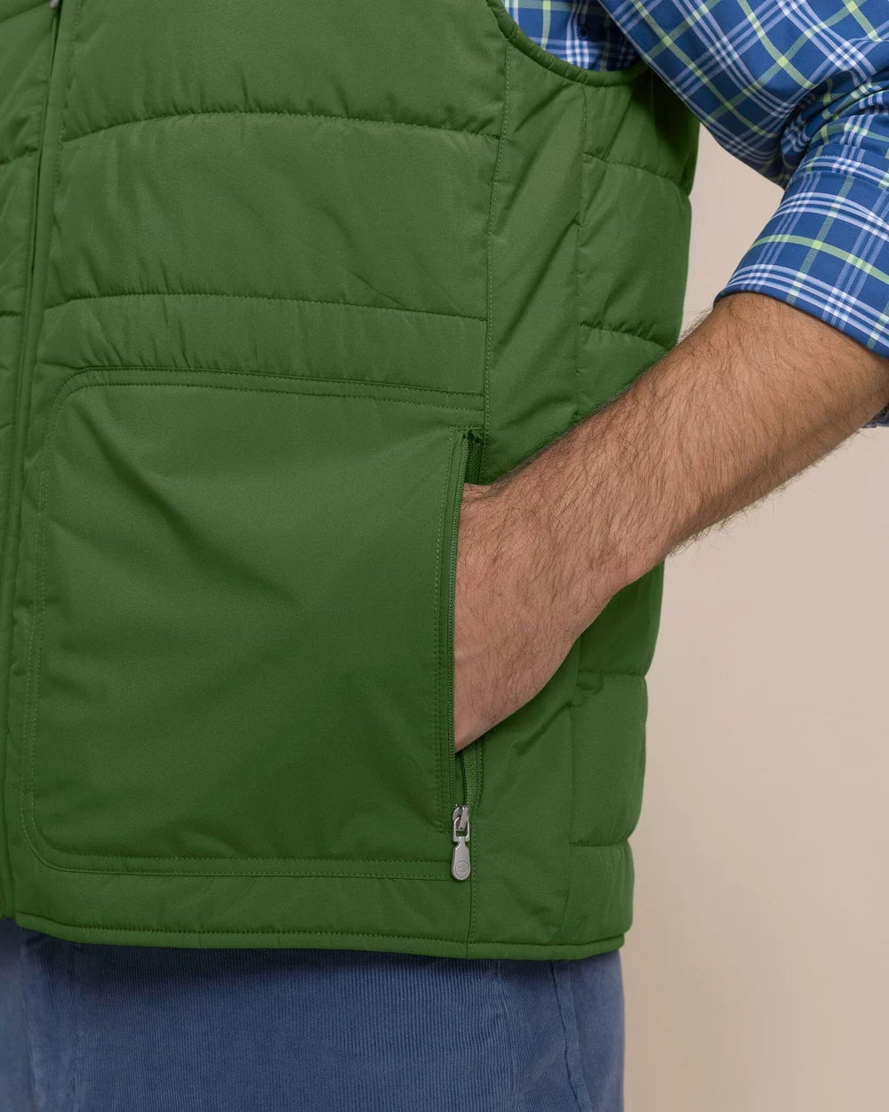 M Quilted Vest Cedar Green
