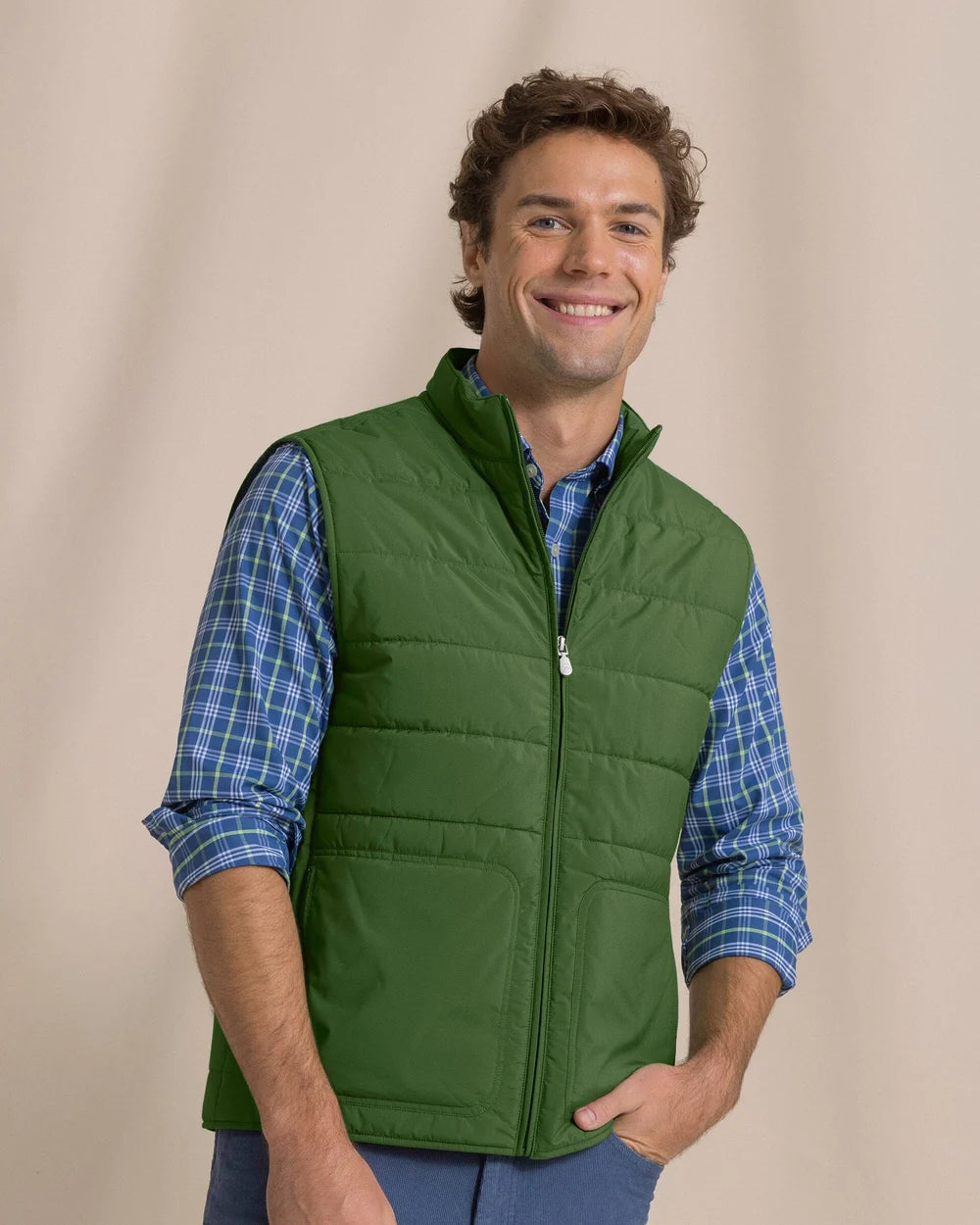 M Quilted Vest Cedar Green