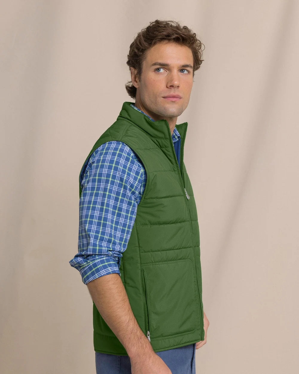 M Quilted Vest Cedar Green