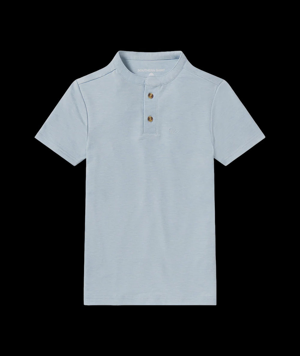Boys Max Comfort Henley SS Blue Pearl