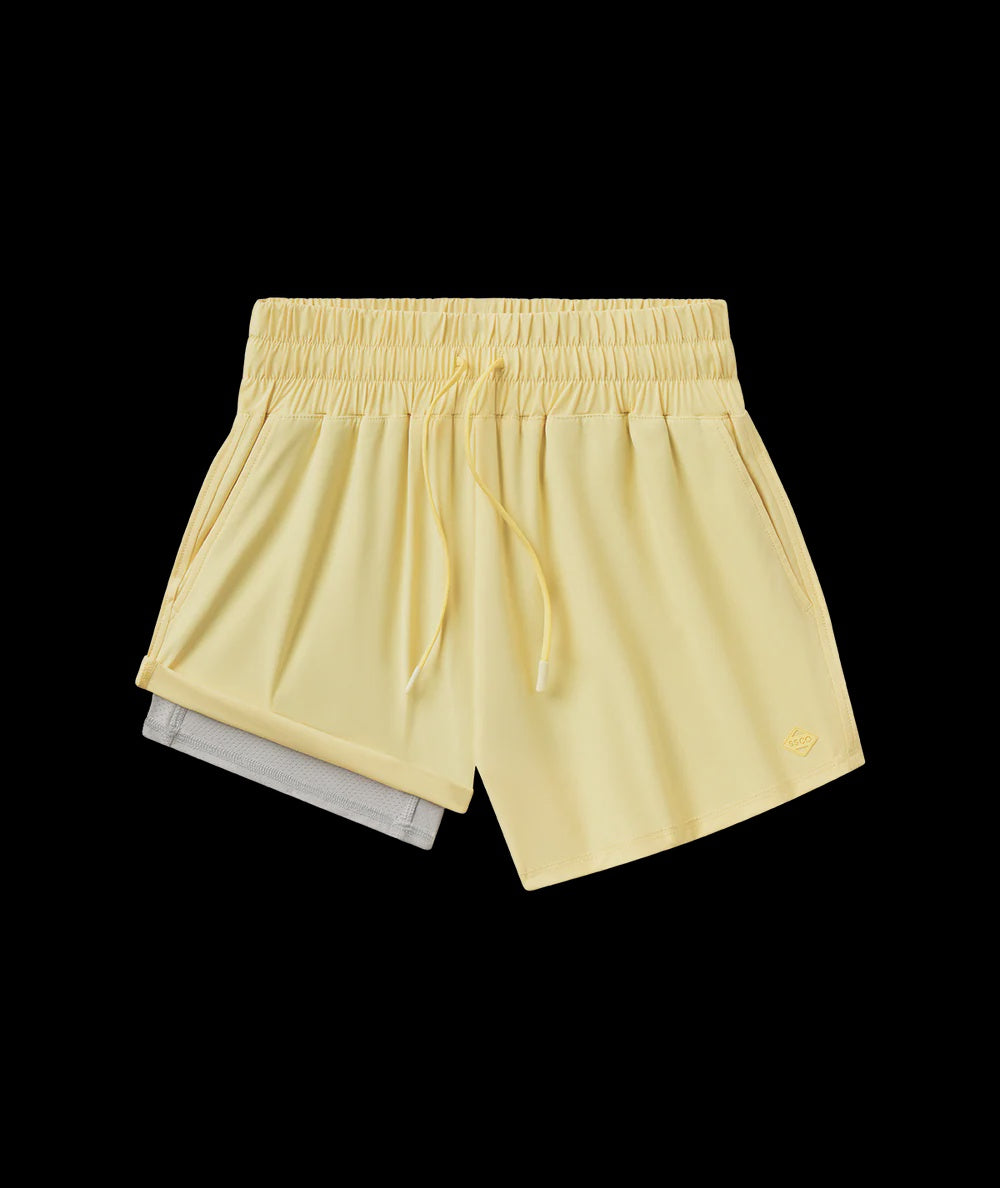 Womens Lined Hybrid Shorts Lemon Drop