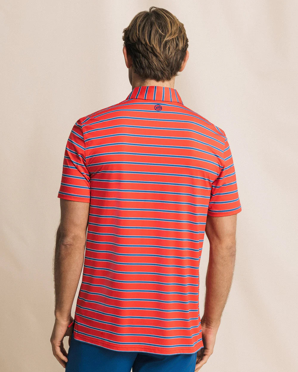 M SS Coastal Breeze Moonlight Bay Stripe Polo