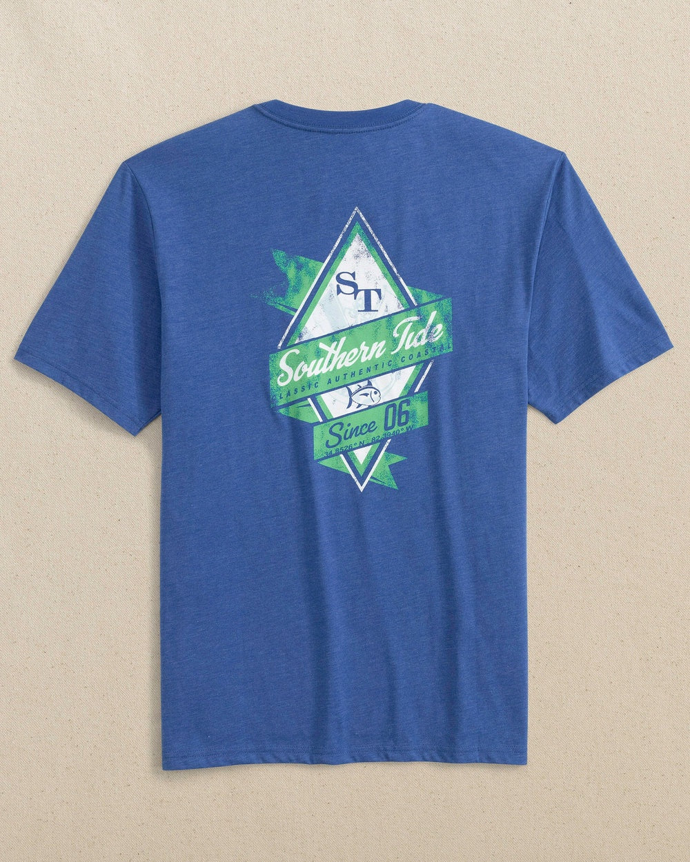 M SS Nautical Diamond Hthr Tee