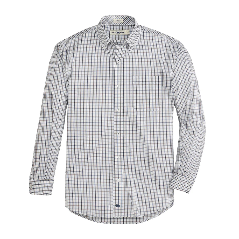 Noble Classic Fit Quad Button Down Shirt - Chocolate