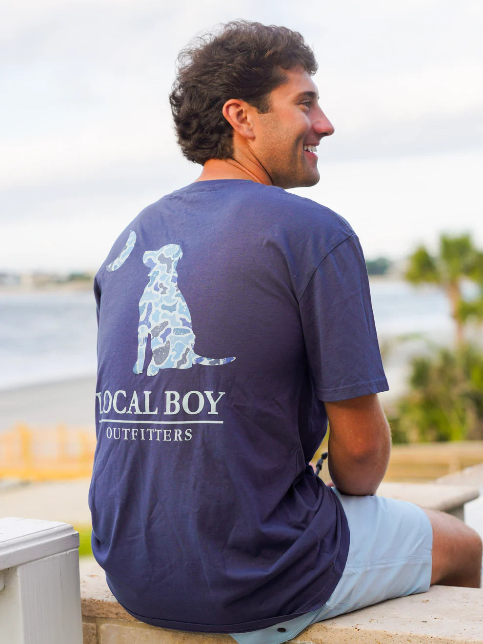 Distressed LCF Cobalt Dog & Moon SS Tee China Blue