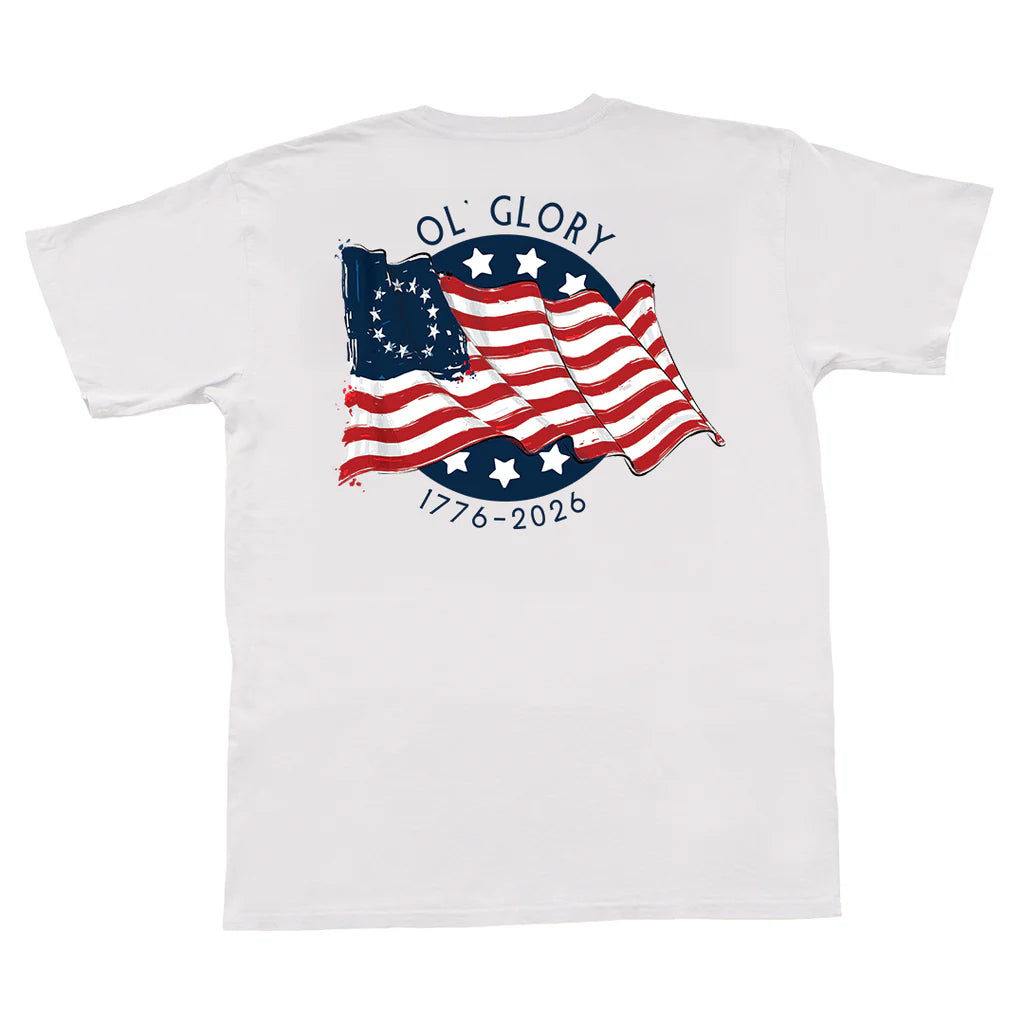 American Co Ol' Glory Flag SS Pocket Tee- oyster
