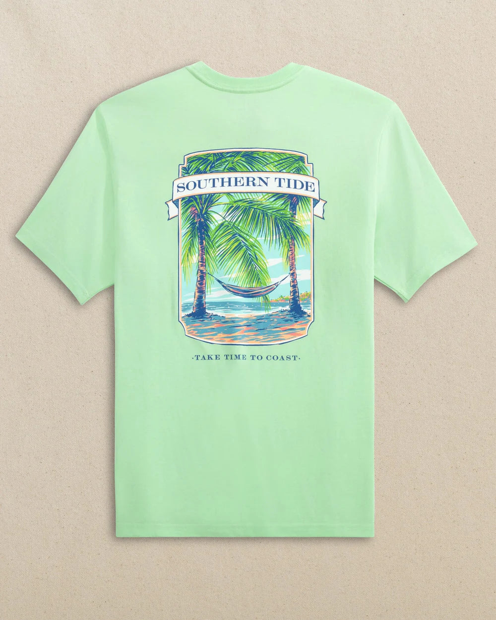 SS Palm Hammock Time to Coast Tee-Green Ash