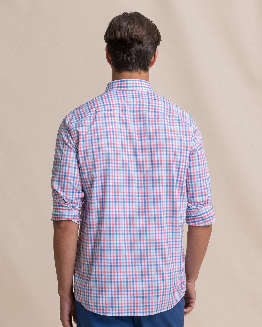 M LS Coastal Breeze Palm Valley Sportshirt-Island Pink