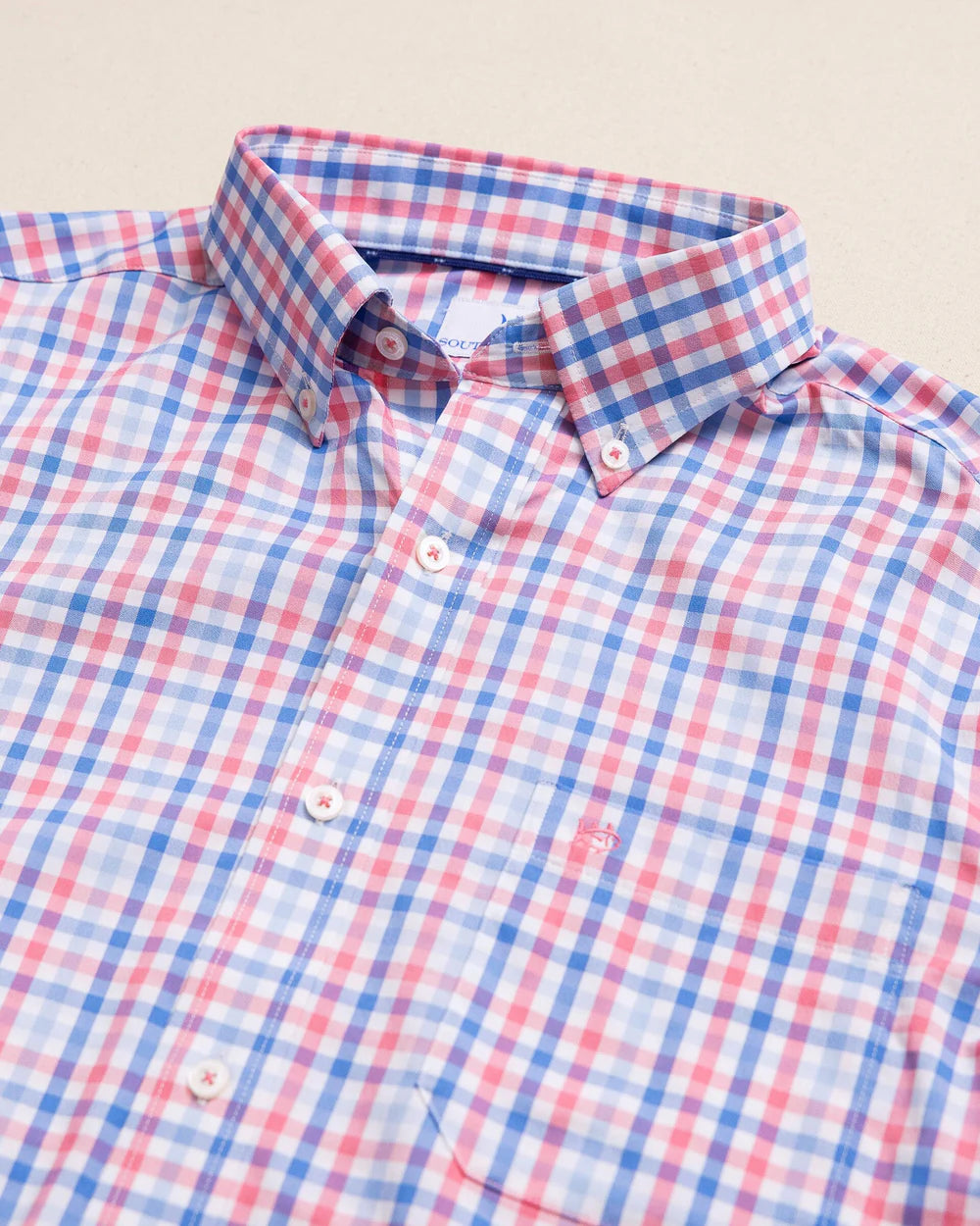 M LS Coastal Breeze Palm Valley Sportshirt-Island Pink