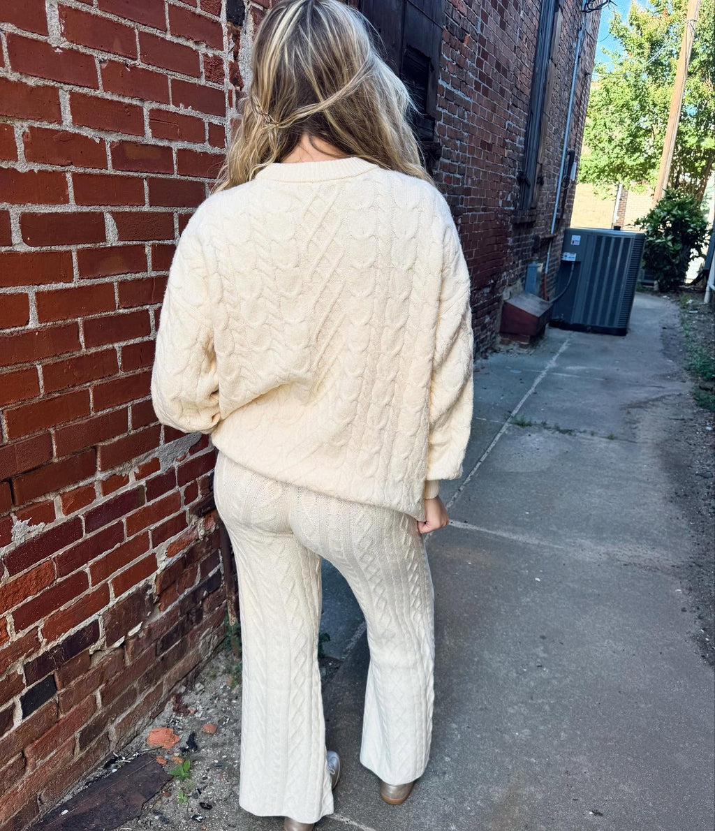 Comfy Cozy Sweater Pants Parchment
