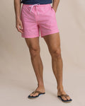 M Pelican Bay Gingham Swim Trunk-Island Pink