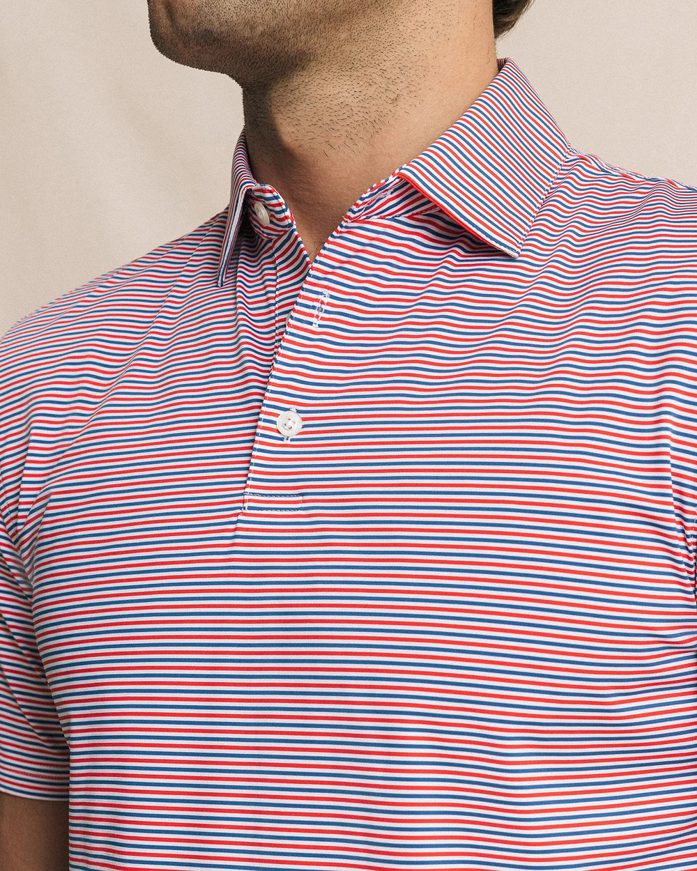 M SS Coastal Breeze Pelican Landing Stripe Polo