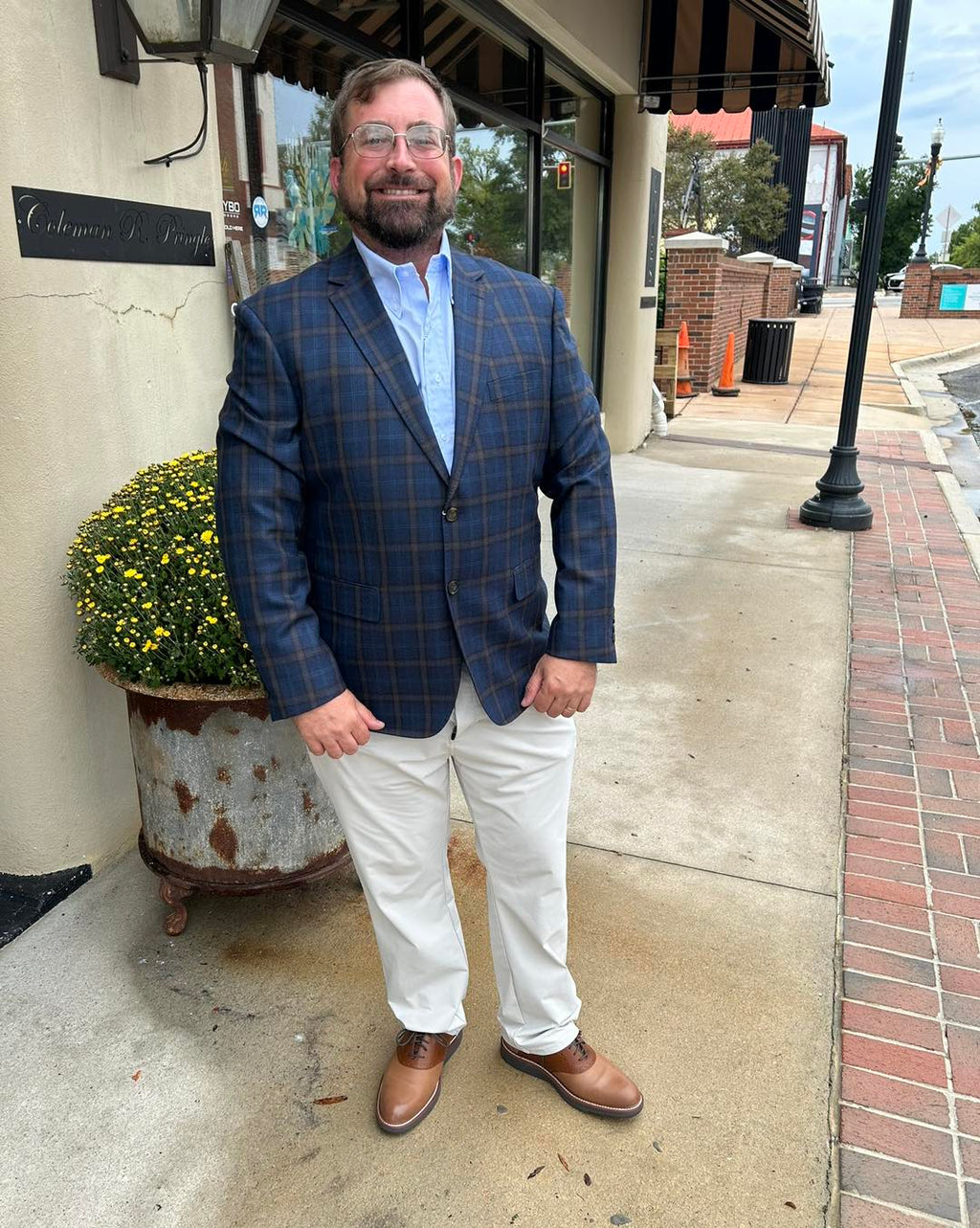 Erikson Plaid Sport Coat - Maritime Blue