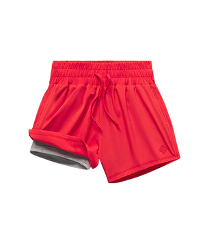 Womens Lined Hybrid Shorts-Rio Red