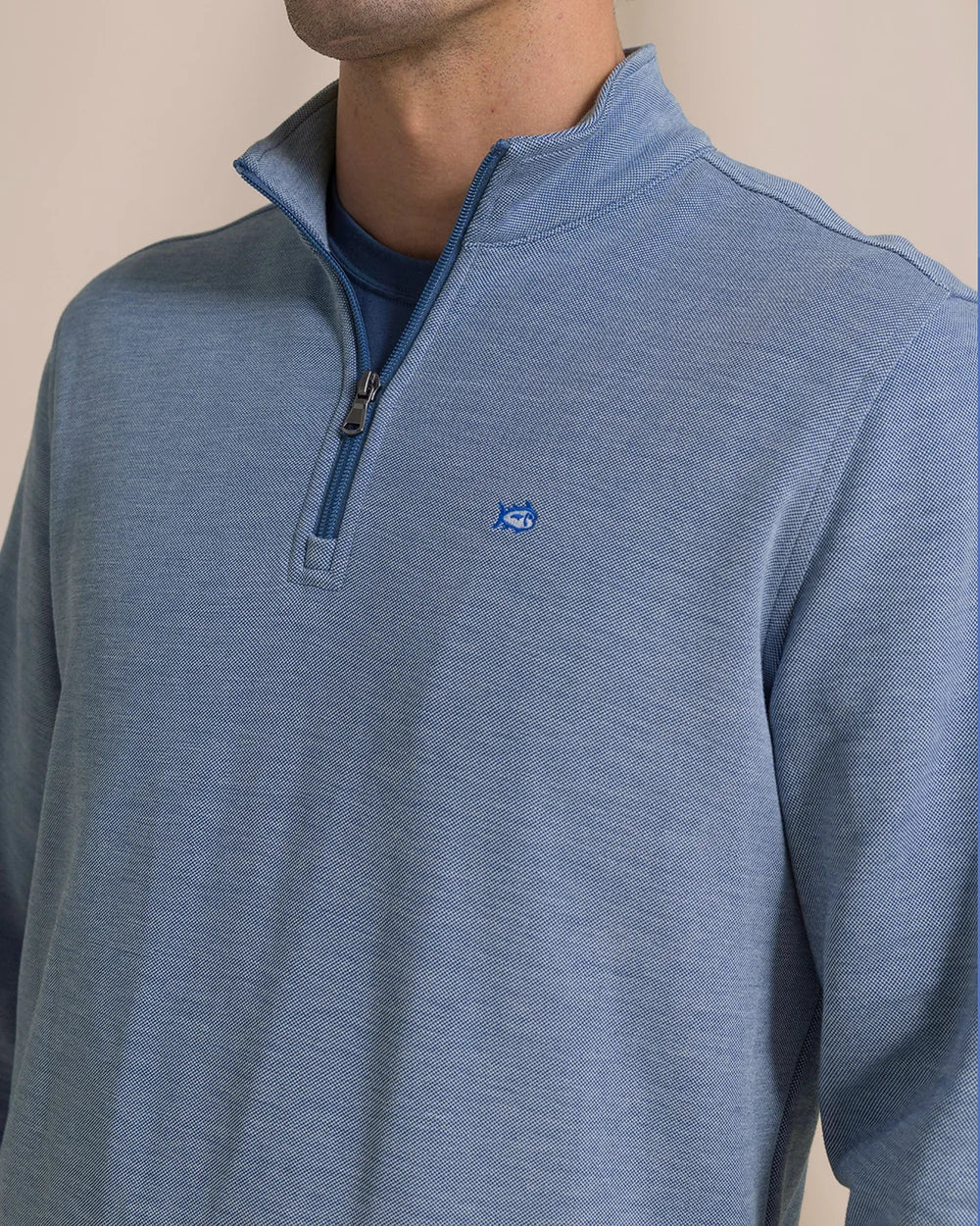 Sandy Cove Pique Quarter Zip / Nautical Blue