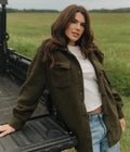 Warm and Fuzzy Shirt Jacket Cedar
