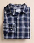 M LS Somerset Plaid Double Cloth Heather Sportshirt Dress Bule