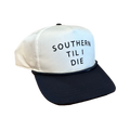 Southern Til I Die 5 Panel Perf hat - White & Navy