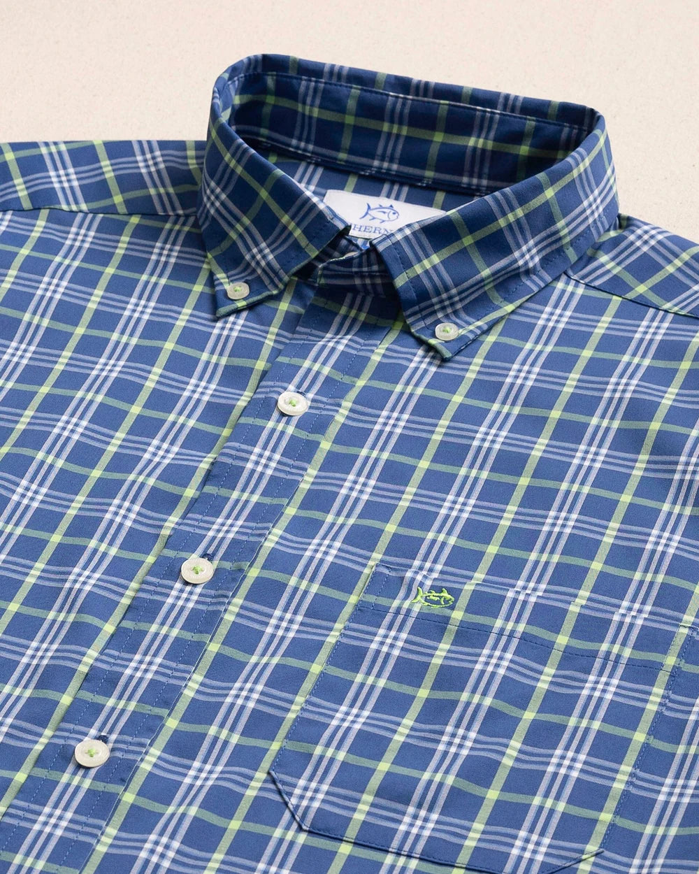 M LS Sunset Shores Coastal Breeze Sportshirt-Nautical Blue