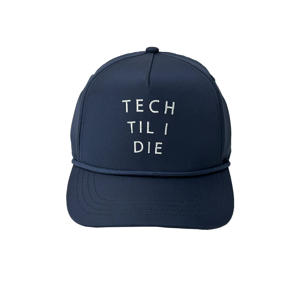 Tech Til I Die  5 Panel Perf Hat- Navy