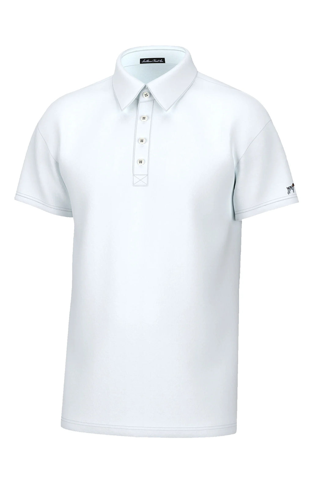 Charles 4-Button Pique Polo White