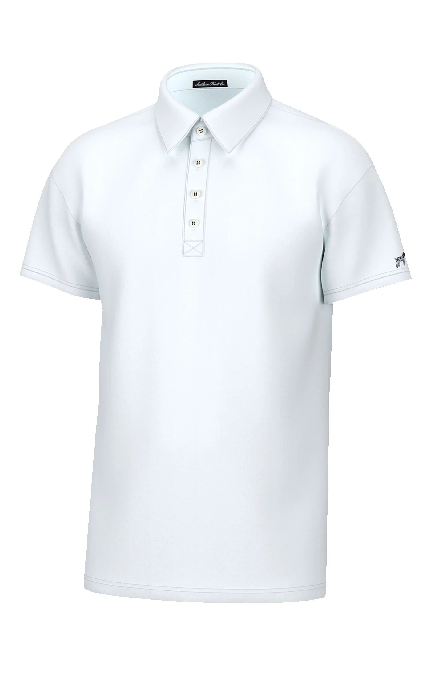 Charles 4-Button Pique Polo White