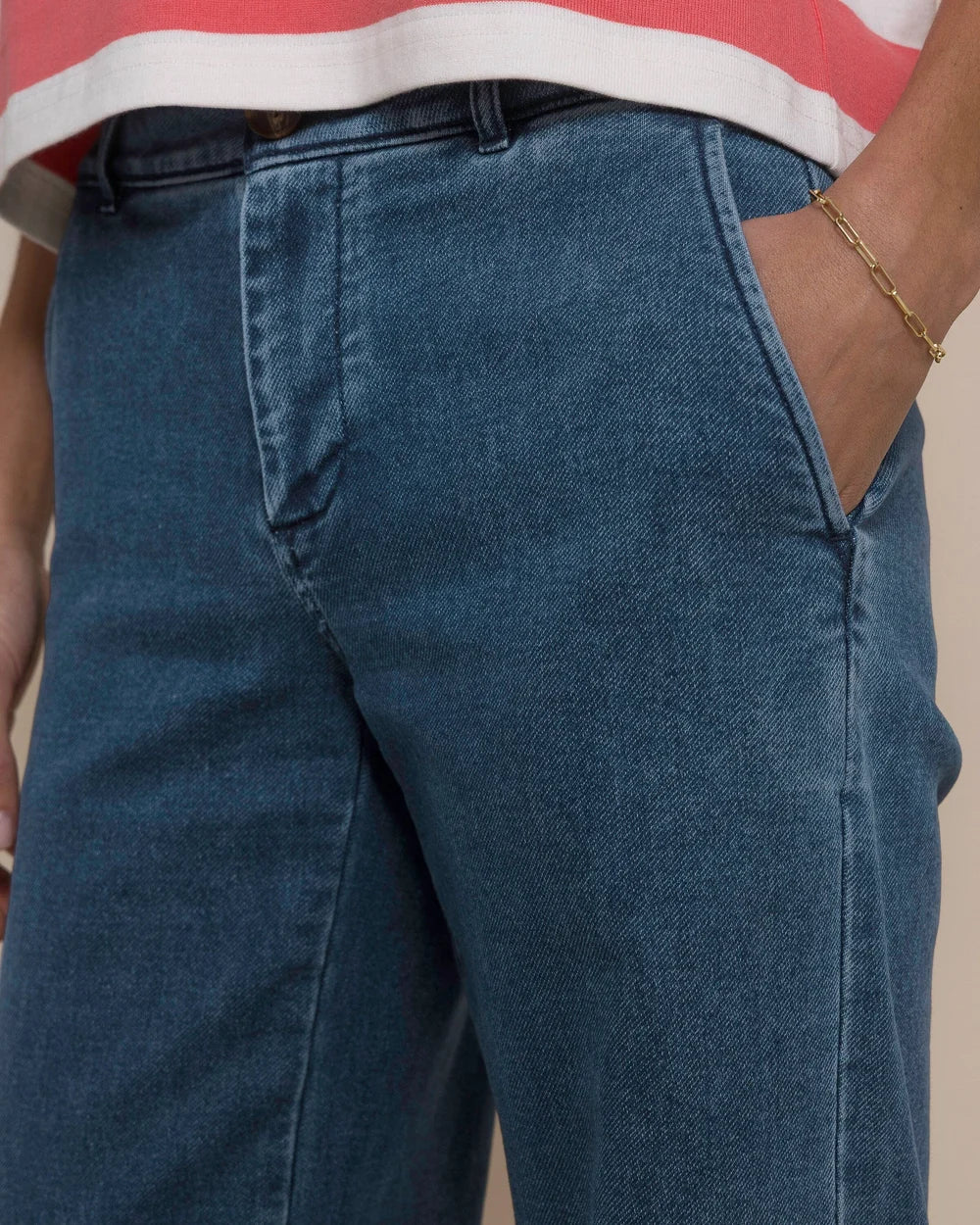 W Tori Denim Wide Leg Chino