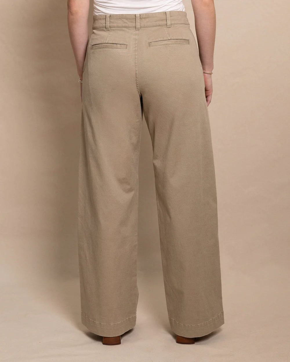W Tori Wide Leg Chino Sandstone Khaki