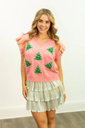 glitter tree patches sweater vest