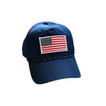 USA Flag Patch 5 Panel Performance Hat-Navy