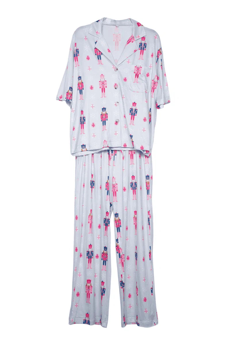 Nutcrackers Christmas Light Blue Pajama Pants Set