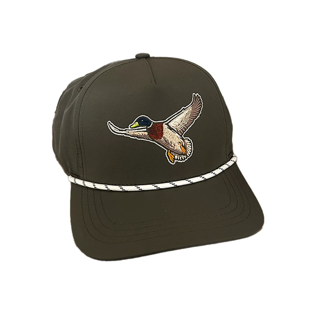 Wood Duck 5 Panel Performance Hat Olive