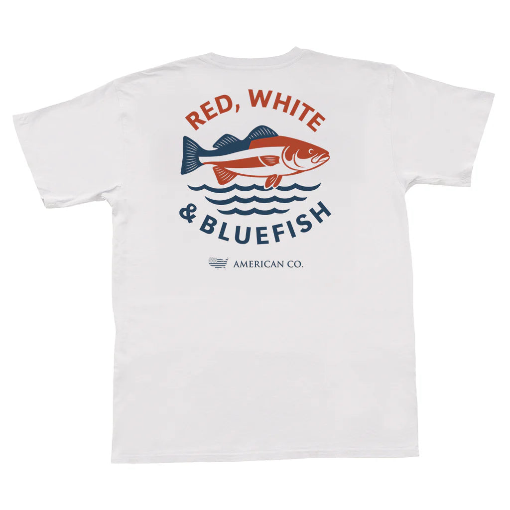 Youth Red, White & Bluefish Short Sleeve Pocket Tee