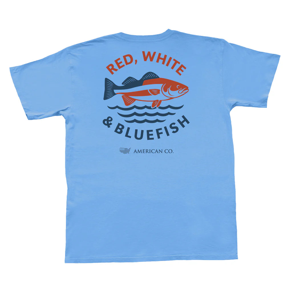 Youth Red, White & Bluefish Short Sleeve Pocket Tee