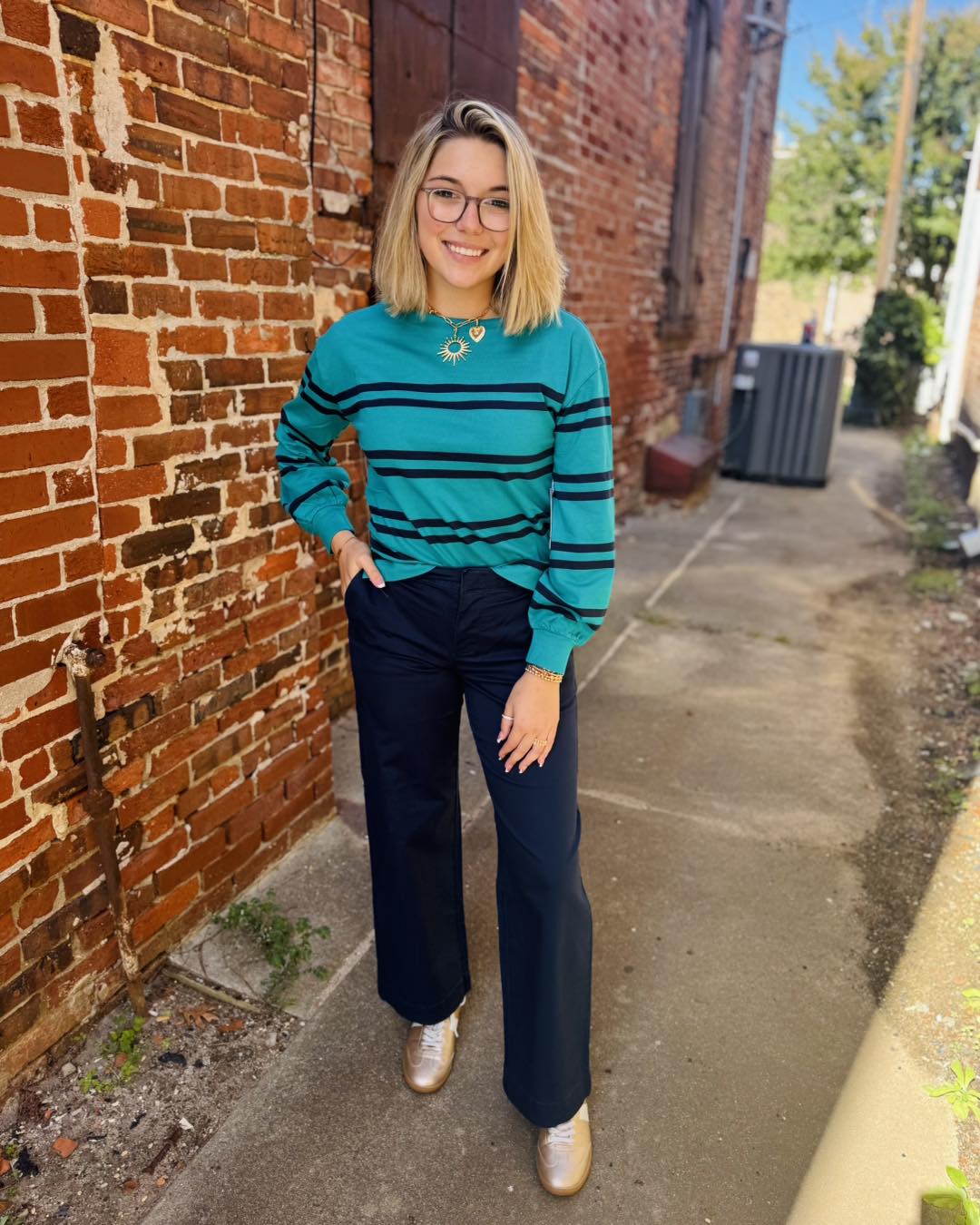 Southern Tide Zayla Striped Top - Spruce Shade